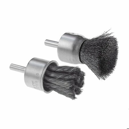 CGW ABRASIVES Premium End Brush, 1 in, Crimped, 0.02 mm, Carbon Steel Fill 60141